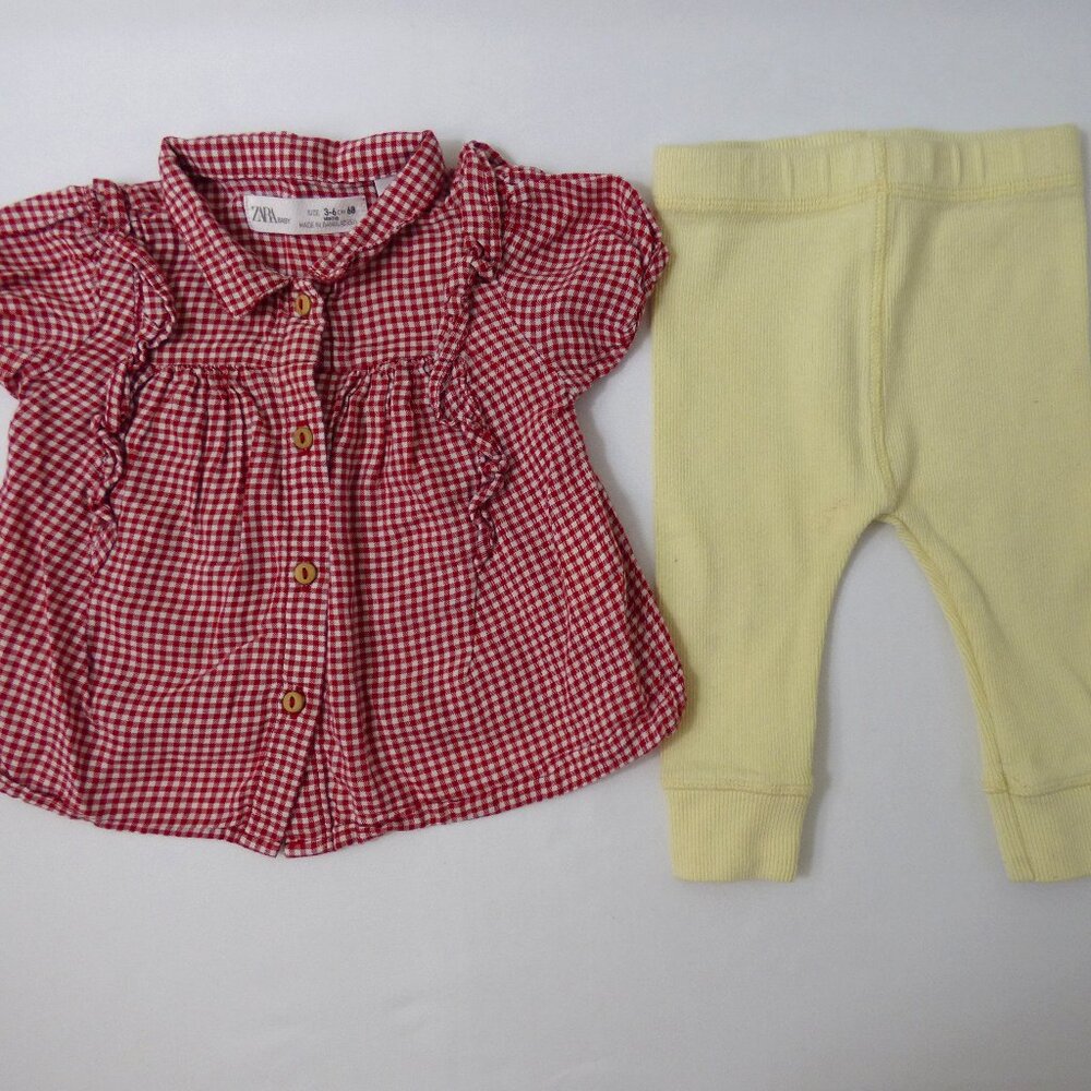 ZARA Baby Red Tunic & Legging Set, Size 3-6 Months